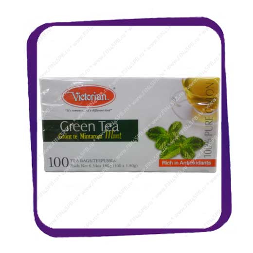 фото: Victorian Green Tea Mint (Викториан Зелёный Чай с Мятой) - 100 пакетиков